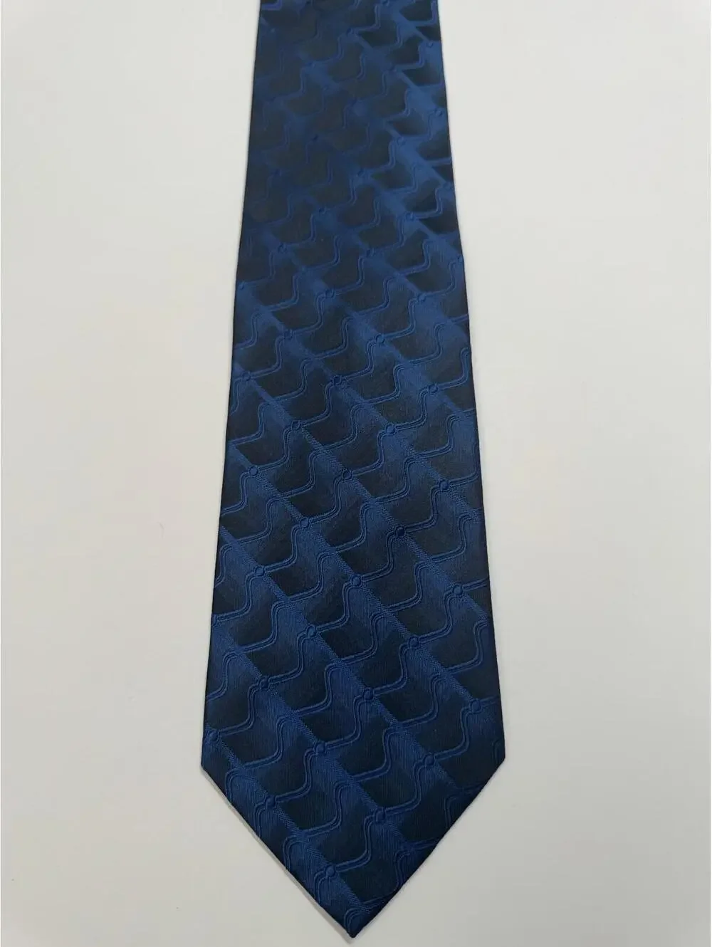 Croft & Borrow 100%‎ Silk Wide Tie Black & Blue